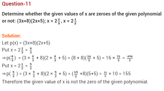 Polynomials Class 10 Extra Questions Maths Chapter 2 Q11