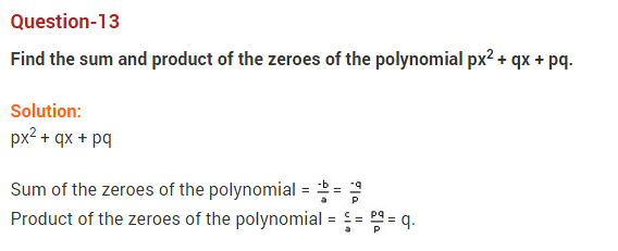 Polynomials Class 10 Extra Questions Maths Chapter 2 Q13