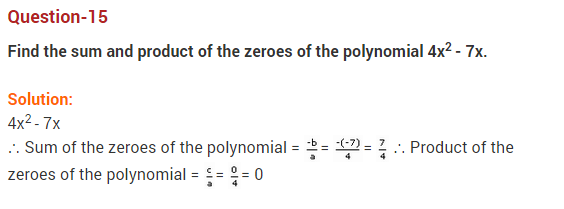 Polynomials Class 10 Extra Questions Maths Chapter 2 Q15