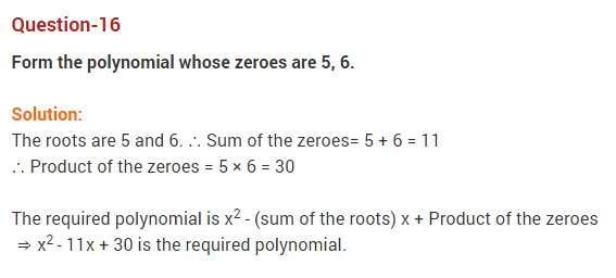 Polynomials Class 10 Extra Questions Maths Chapter 2 Q16