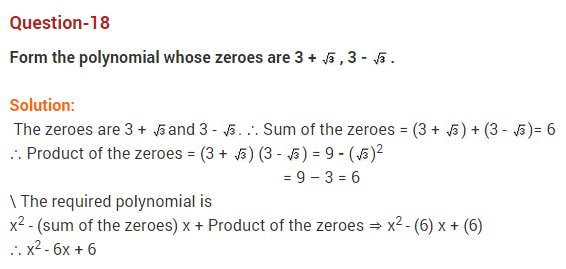 Polynomials Class 10 Extra Questions Maths Chapter 2 Q18