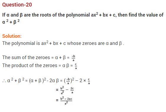 Polynomials Class 10 Extra Questions Maths Chapter 2 Q20