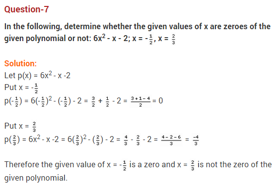 Polynomials Class 10 Extra Questions Maths Chapter 2 Q7