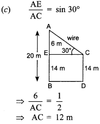 MCQ Questions for Class 10 Maths Application of Trigonometry with Answers 19