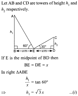 MCQ Questions for Class 10 Maths Application of Trigonometry with Answers 29