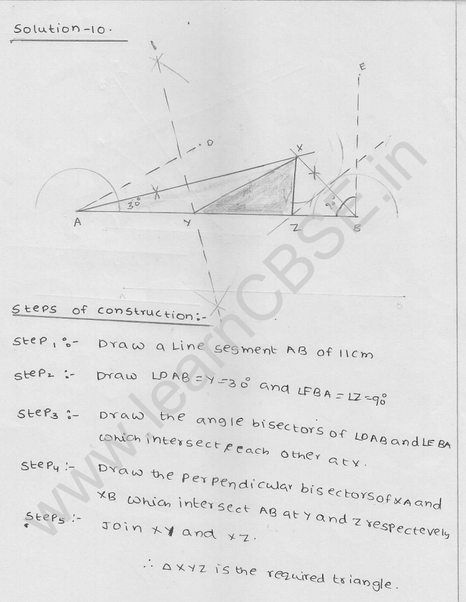 RD Sharma Class 9 solutions Chapter 17 Constructions Ex 17.3 Q 10