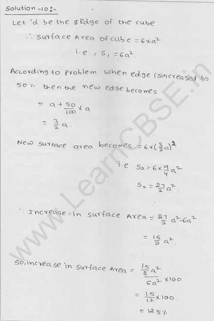 RD Sharma Class 9 solutions Chapter 18 Surface Area and volume of cuboid and cube Ex 18.1 Q 6