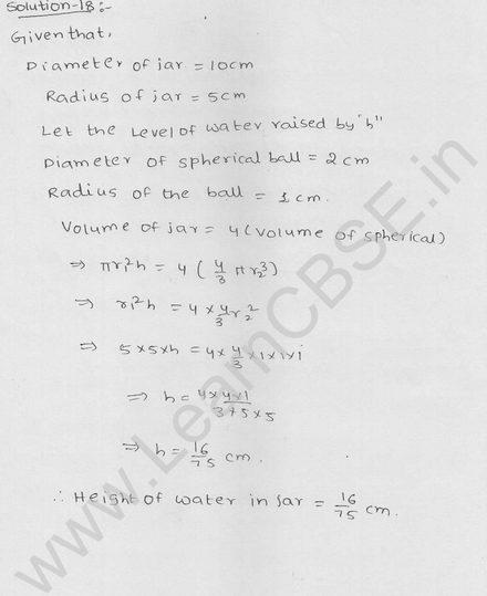 RD Sharma Class 9 solutions Chapter 21 Surface Area and volume of A Sphere Ex 21.1 21