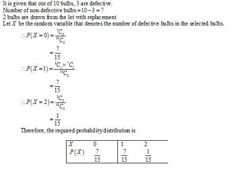 RD Sharma Class 12 Solutions Chapter 32 Mean And Variance of a Random Variable Ex 32.1 Q 27