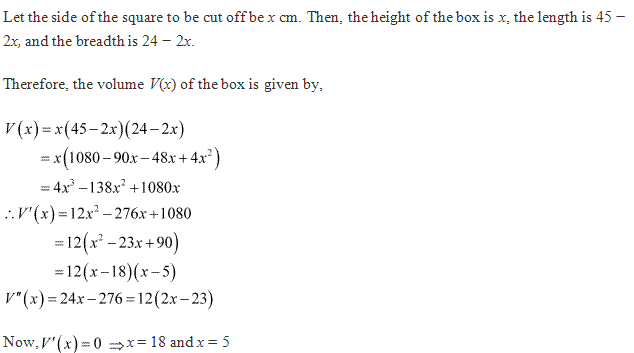 RD Sharma Class 12 Solutions Chapter 18 Maxima and Minima 18.5 Q11