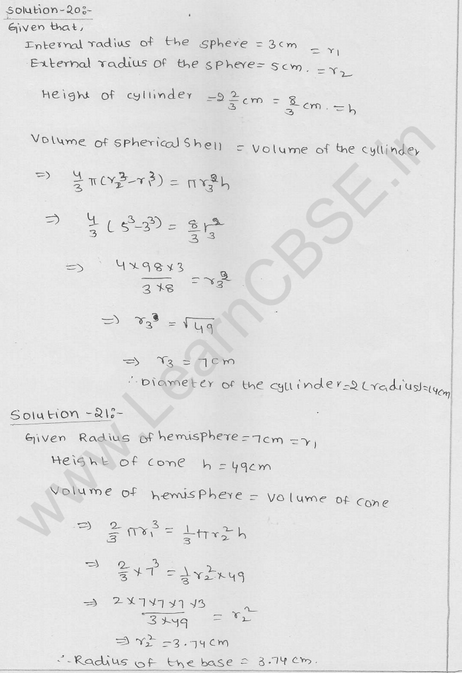 RD Sharma Class 9 solutions Chapter 21 Surface Area and volume of A Sphere Ex 21.1 23