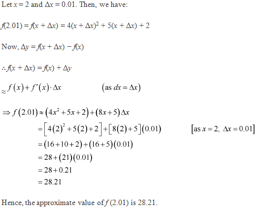 RD Sharma Class 12 Solutions Chapter 14 Differentials Errors and Approximation Ex14.1 Q10