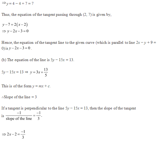 Free Online RD Sharma Class 12 Solutions Chapter 16 Tangents and Normals Ex 16.2 Q13-i