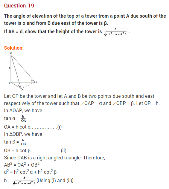 Some-Applications-of-Trigonometry-CBSE-Class-10-Maths-Extra-Questions-19
