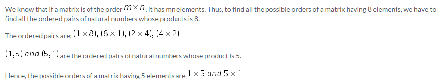 RD Sharma Class 12 Solutions Chapter 5 Algebra of Matrices Ex 5.1 Q1