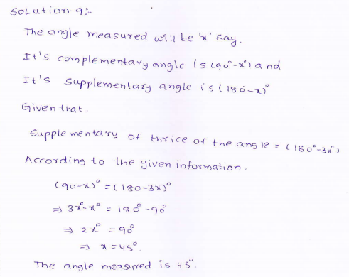 RD-Sharma-class 9-maths-Solutions-chapter 8 - Lines and Angles -Exercise 8.1 -Question-9