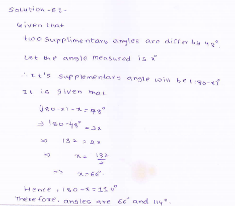 RD-Sharma-class 9-maths-Solutions-chapter 8 - Lines and Angles -Exercise 8.1 -Question-6