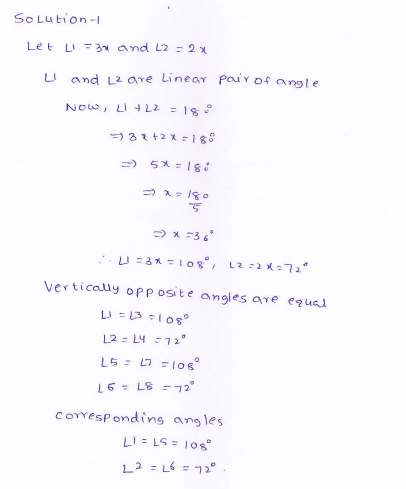 RD-Sharma-class 9-maths-Solutions-chapter 8 - Lines and Angles -Exercise 8.4 -Question-1