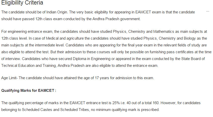 EAMCET-Eligibility