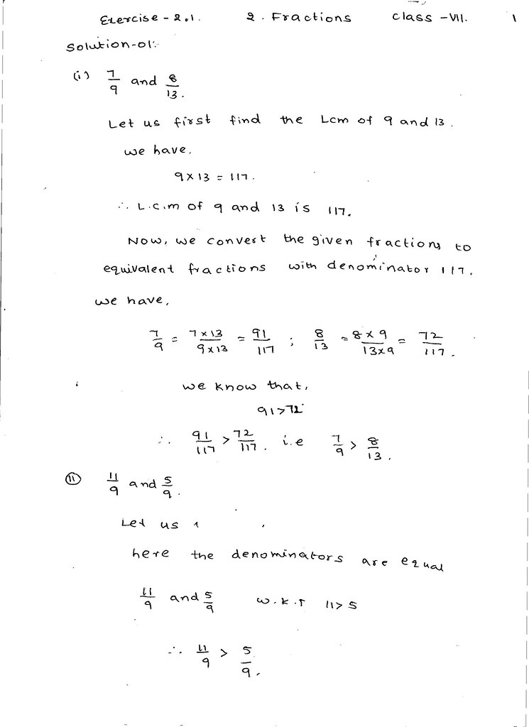 RD sharma Solutions Class 7 Maths Chapter 2 Fractions Exercise 2.1-001