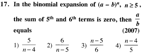 JEE Main Previous Year Papers Questions With Solutions Maths Binomial Theorem and Mathematical Induction-17