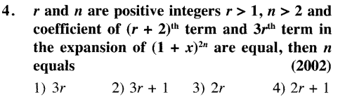JEE Main Previous Year Papers Questions With Solutions Maths Binomial Theorem and Mathematical Induction-4
