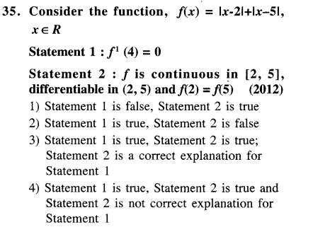 JEE Main Previous Year Papers Questions With Solutions Maths Limits,Continuity,Differentiability and Differentiation-35