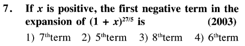 JEE Main Previous Year Papers Questions With Solutions Maths Binomial Theorem and Mathematical Induction-7