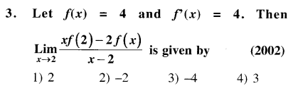 JEE Main Previous Year Papers Questions With Solutions Maths Limits,Continuity,Differentiability and Differentiation-3