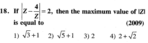 JEE Main Previous Year Papers Questions With Solutions Maths Complex Numbers-18