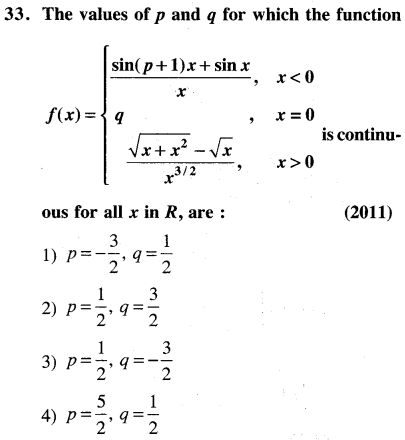 JEE Main Previous Year Papers Questions With Solutions Maths Limits,Continuity,Differentiability and Differentiation-33