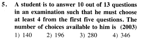 JEE Main Previous Year Papers Questions With Solutions Maths Permutations and Combinations-5
