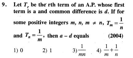 JEE Main Previous Year Papers Questions With Solutions Maths Sequences and Series-9