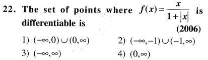 JEE Main Previous Year Papers Questions With Solutions Maths Limits,Continuity,Differentiability and Differentiation-22