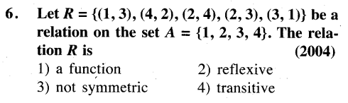 JEE Main Previous Year Papers Questions With Solutions Maths Relations, Functions and Reasoning-6