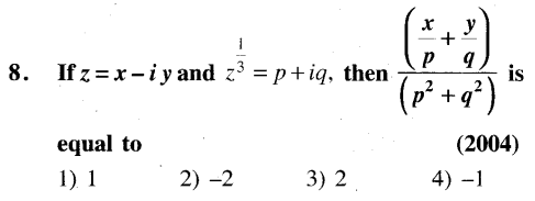 JEE Main Previous Year Papers Questions With Solutions Maths Complex Numbers-8