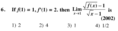 JEE Main Previous Year Papers Questions With Solutions Maths Limits,Continuity,Differentiability and Differentiation-6