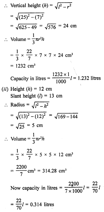 RD Sharma Class 9 Solutions Chapter 20 Surface Areas and Volume of A Right Circular Cone