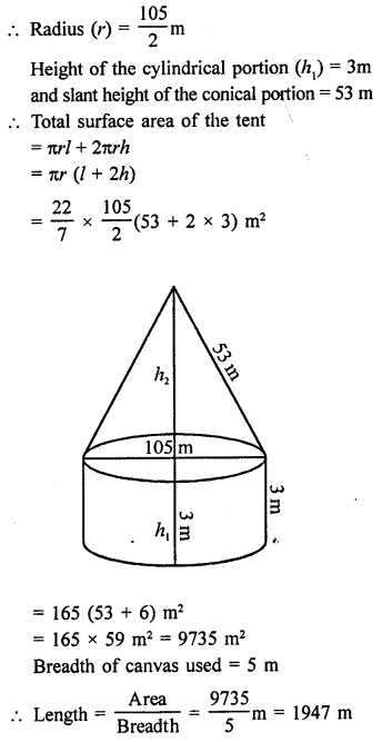 Surface Areas and Volume of A Right Circular Cone With Solutions PDF RD Sharma Class 9 Solutions