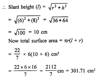 RD Sharma Class 9 PDF Chapter 20 Surface Areas and Volume of A Right Circular Cone