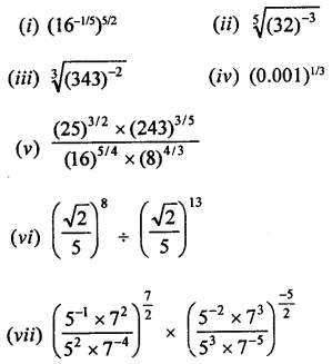 RD Sharma Class 9 Solution Chapter 2 Exponents of Real Numbers