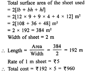 RD Sharma Class 9 Solution Chapter 18 Surface Areas and Volume of a Cuboid and Cube