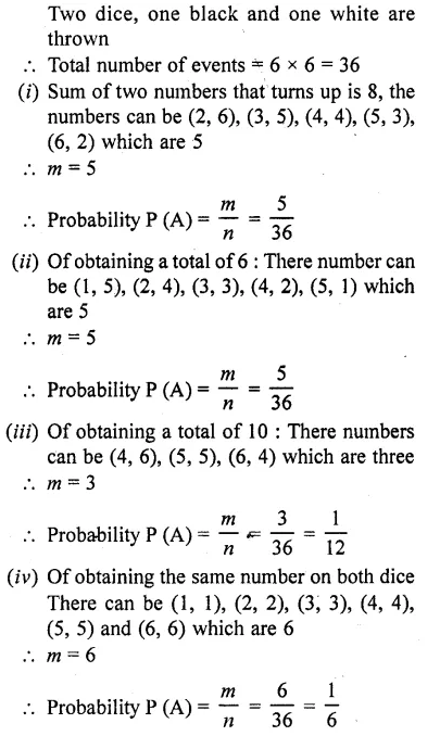 Class 10 RD Sharma Chapter 13 Probability 