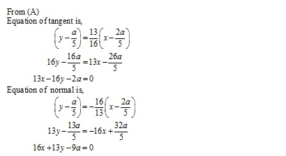 RD Sharma Class 12 Solutions Chapter 16 Tangents and Normals Ex 16.2 Q5-ii