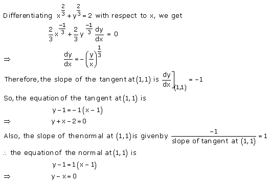 RD Sharma Class 12 Solutions Chapter 16 Tangents and Normals Ex 16.2 Q3-xiv