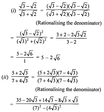 RD Sharma Class 9 Questions Chapter 3 Rationalisation