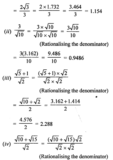 RD Sharma Class 9 Solution Chapter 3 Rationalisation