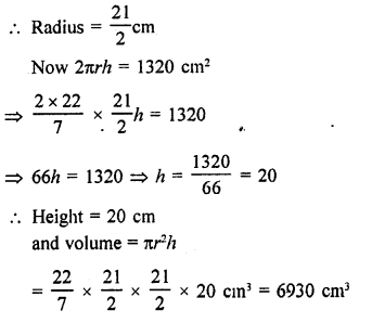 RD Sharma Class 9 Chapter 19 Surface Areas and Volume of a Circular Cylinder
