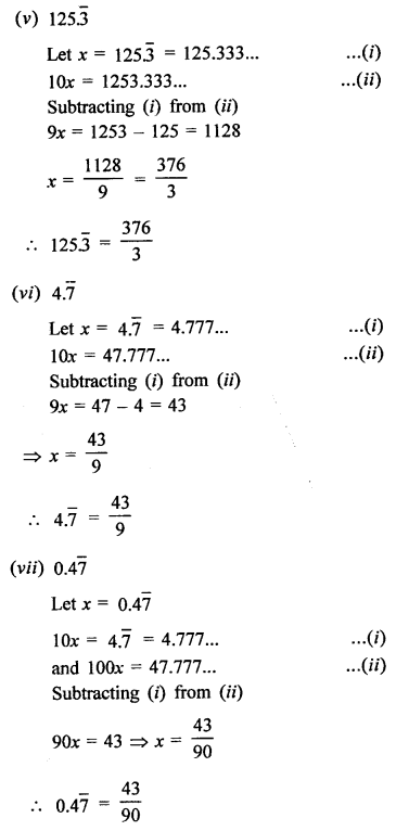 RD Sharma Class 9 Solution Chapter 1 Number System