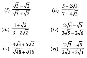 RD Sharma Math Solution Class 9 Chapter 3 Rationalisation